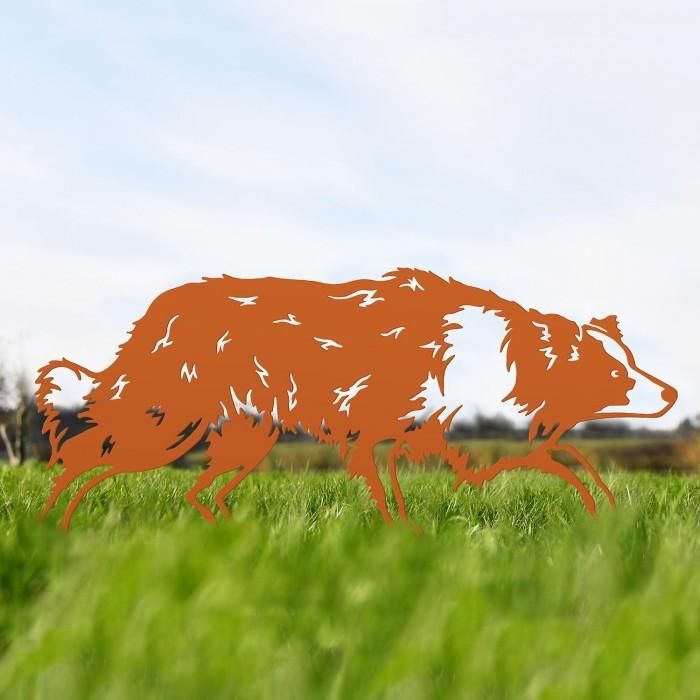 Border Collie Sheepdog Silhouette in Orange