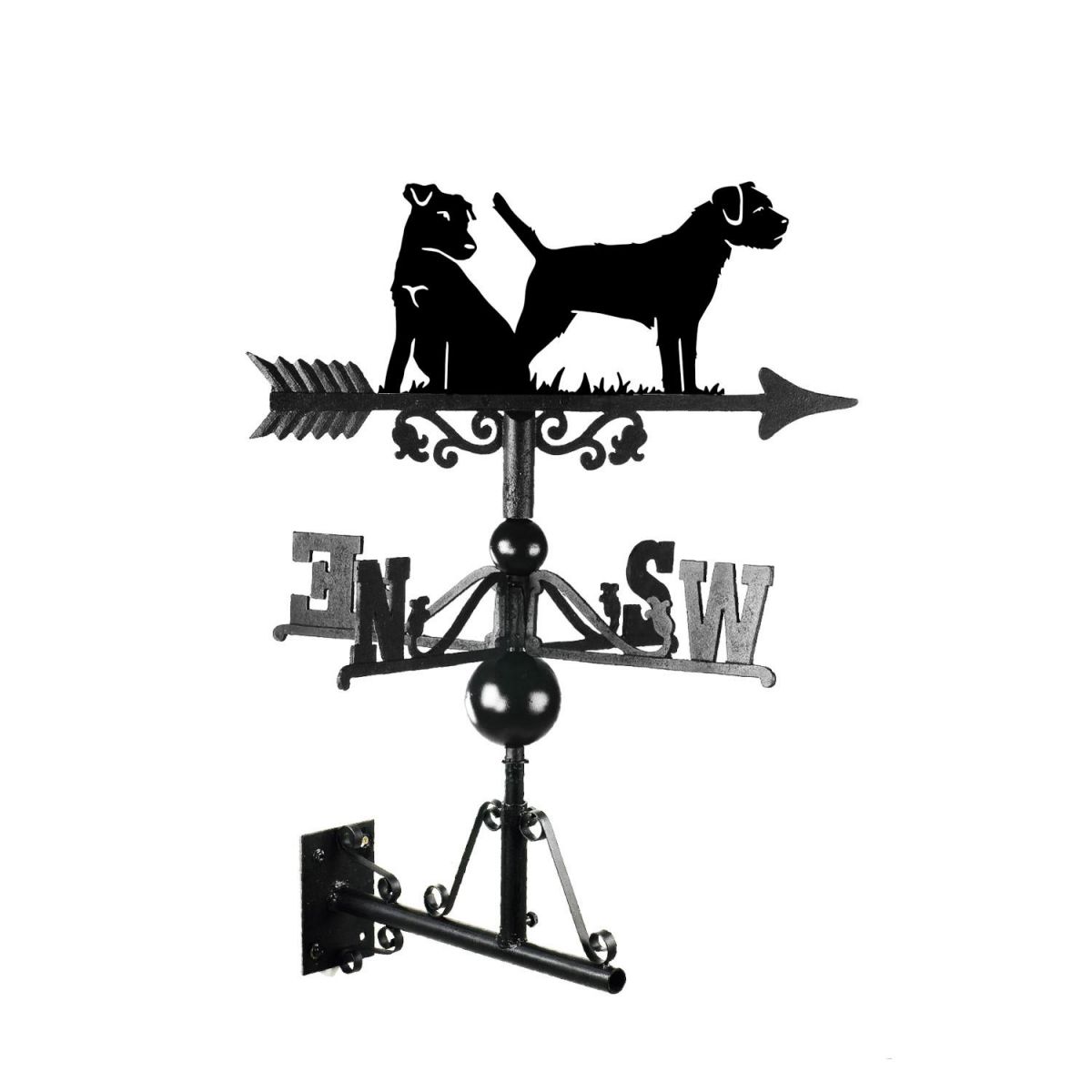 Border Terrier and Jack Russell Weathervane Mounted