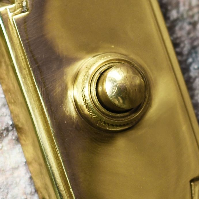 Detailed image of Push Button on Solid Brass door Bell