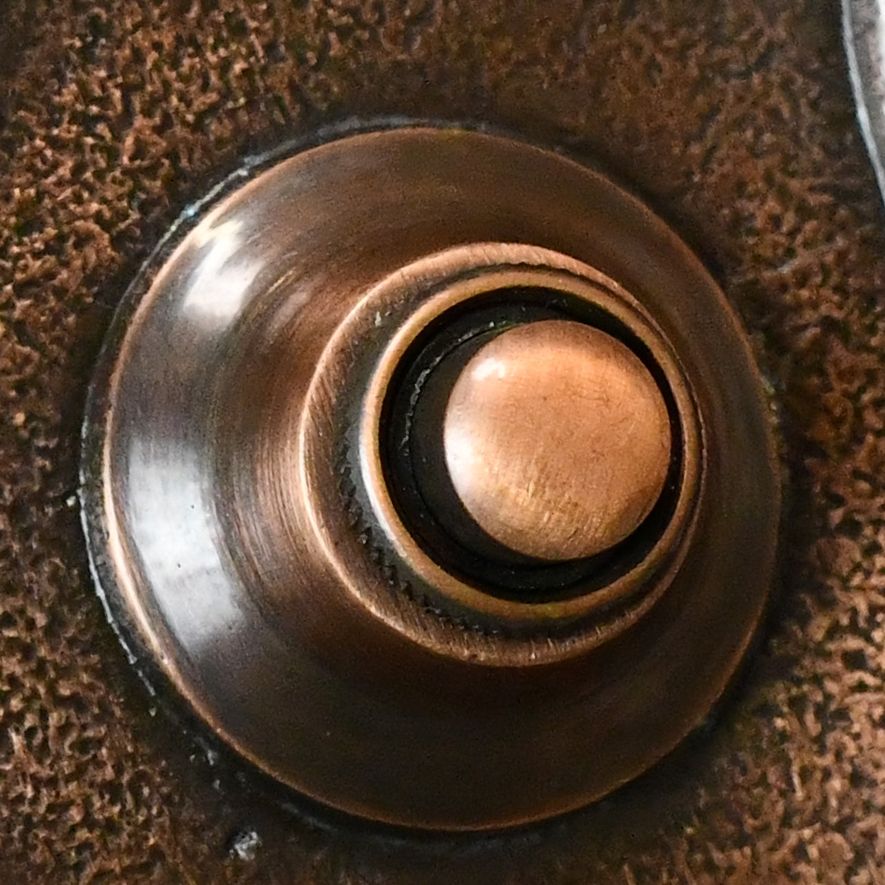 Antique copper door push button