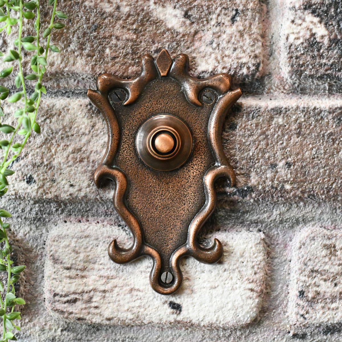 Ornate front door bell push