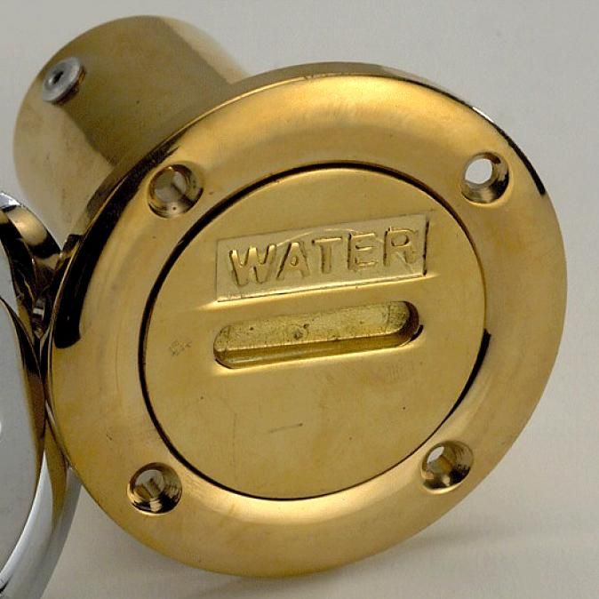 Boat Water Cap in a Polished Brass Finish Boat Water Cap in a Polished Brass Finish