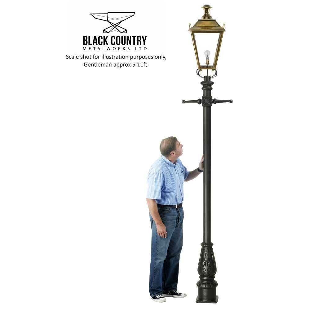 Scale Shot of the 3.25m Antique Brass Dorchester Lamp Post & Lantern Set