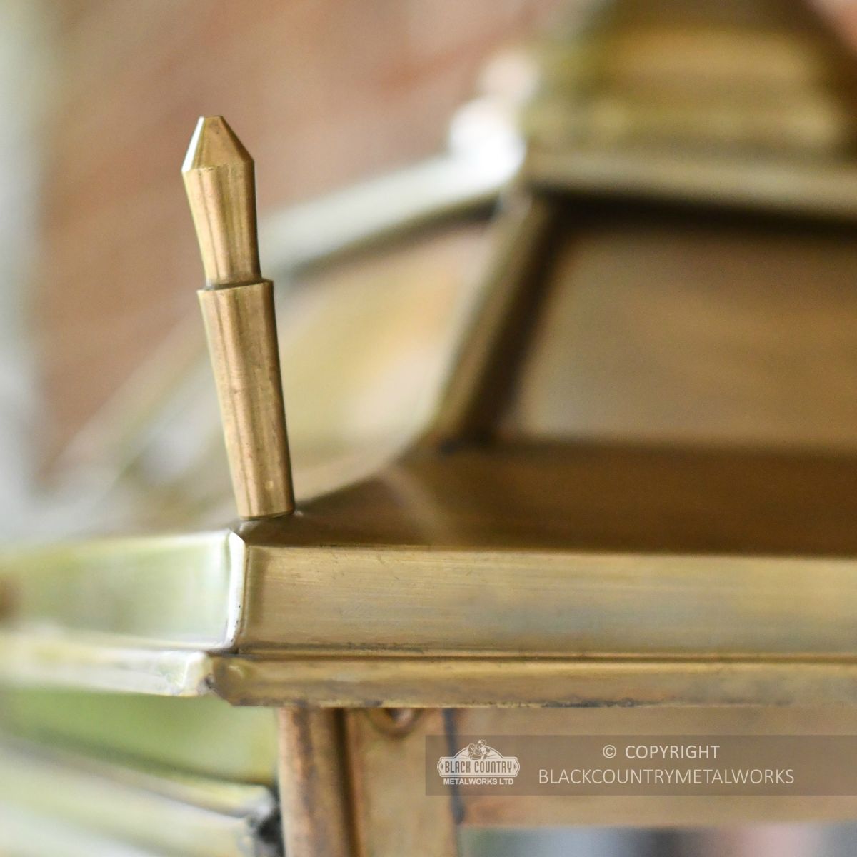 Brass Dorchester lantern - corner finial