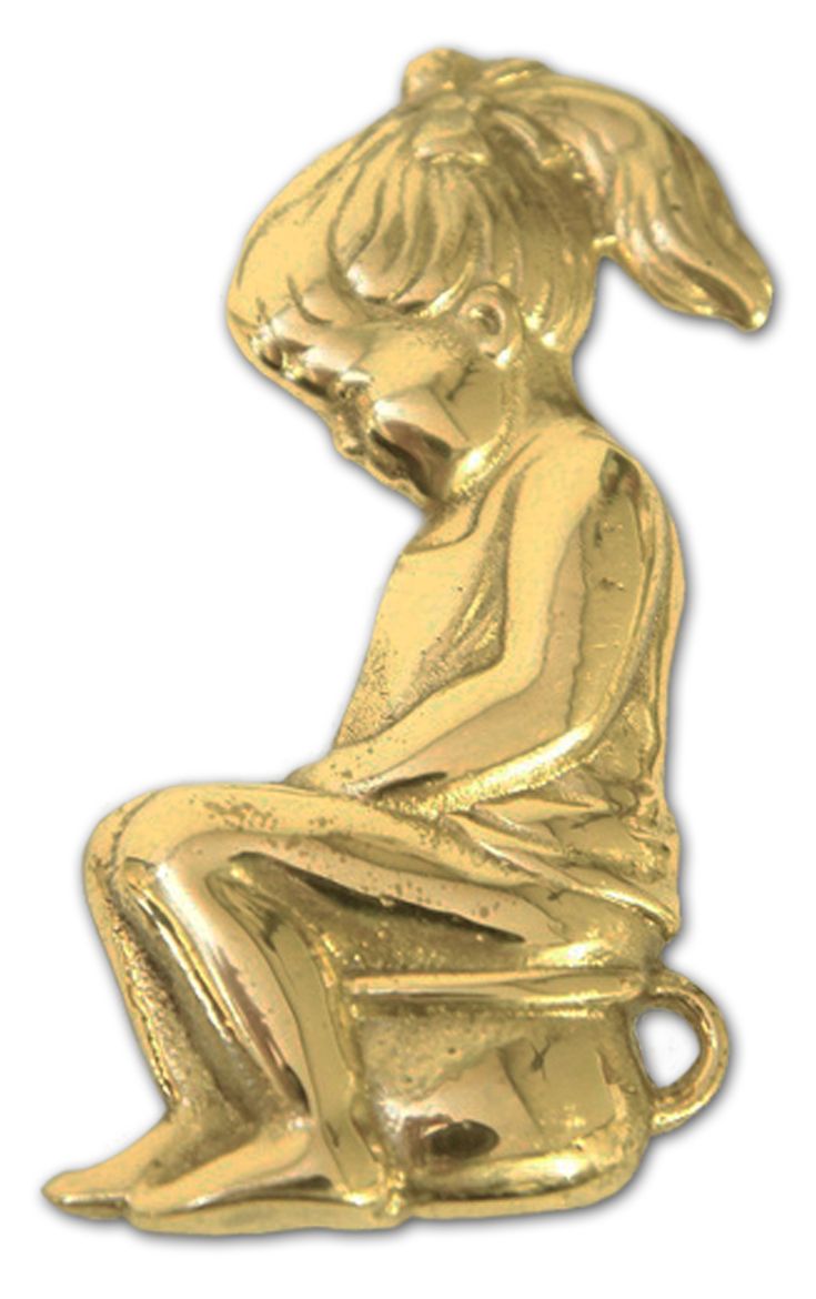 Little Girl on Potty Brass Sign