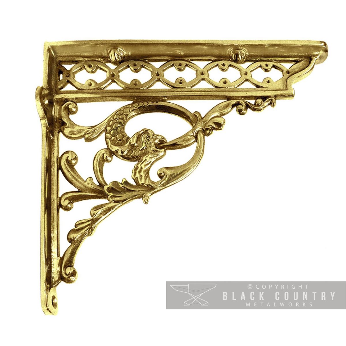 Serpent Design Shelf Bracket Created with Brass
