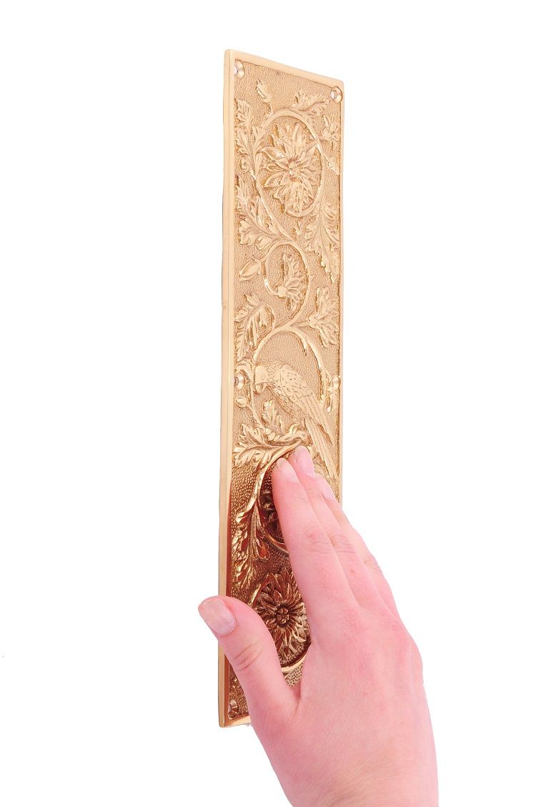 “Brigand Abbey” Solid brass ornate fingerplate