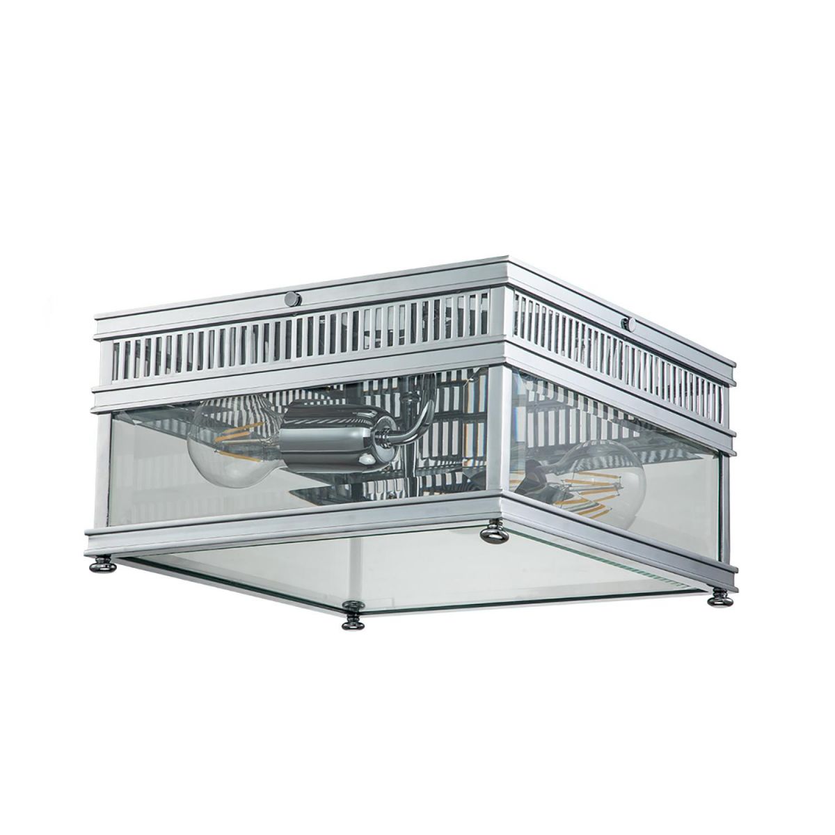 Bright Chrome "Recon" Square Flush Ceiling Light - 30cm Bright Chrome "Recon" Square Flush Ceiling Light - 30cm