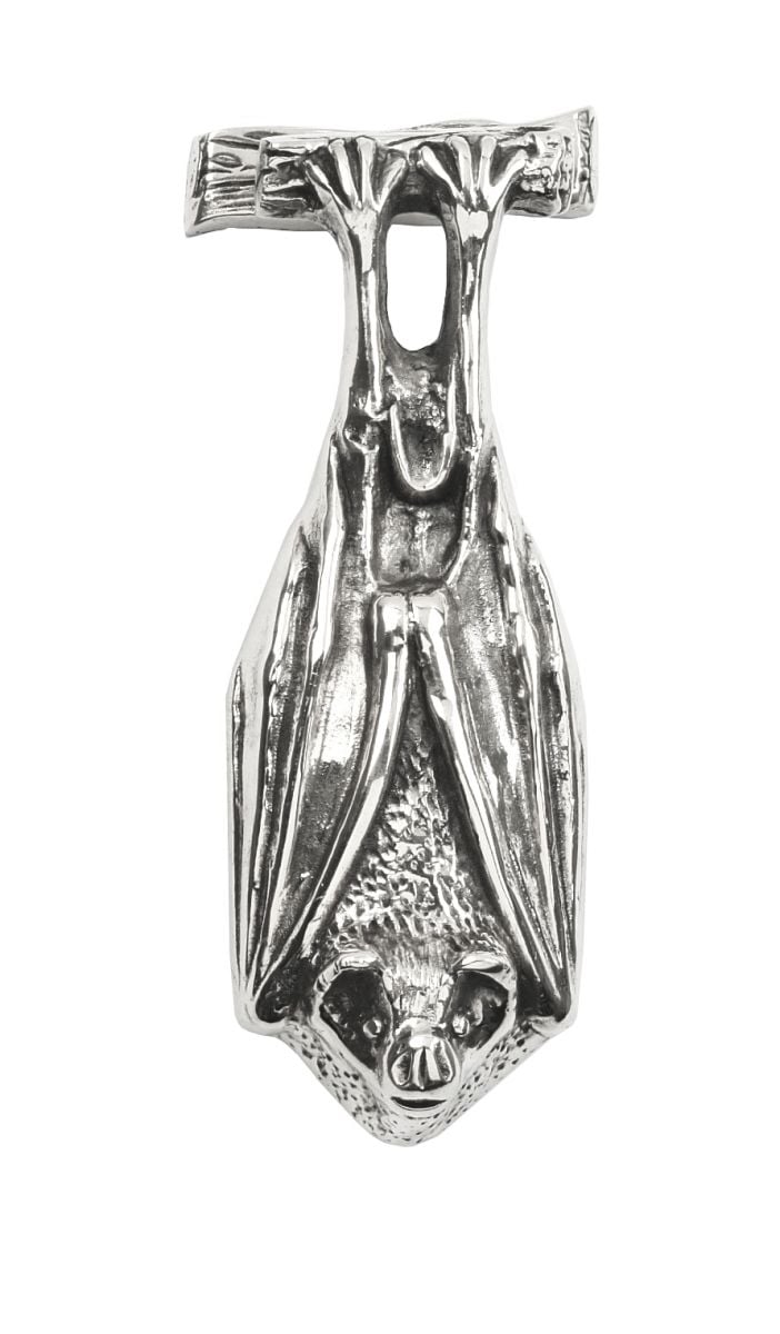 Bright Chrome Bat Door Knocker 