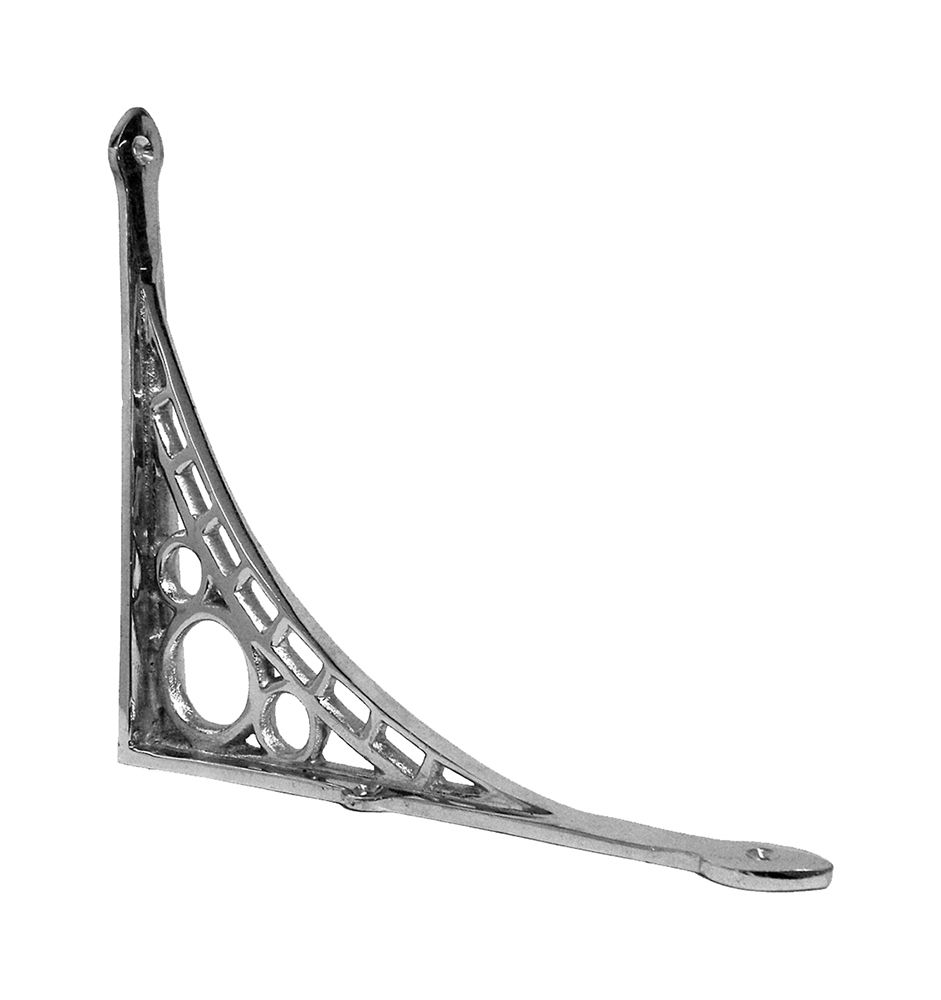 Large Bright Chrome "Iron Bridge" Shelf Bracket 33 x 33cm