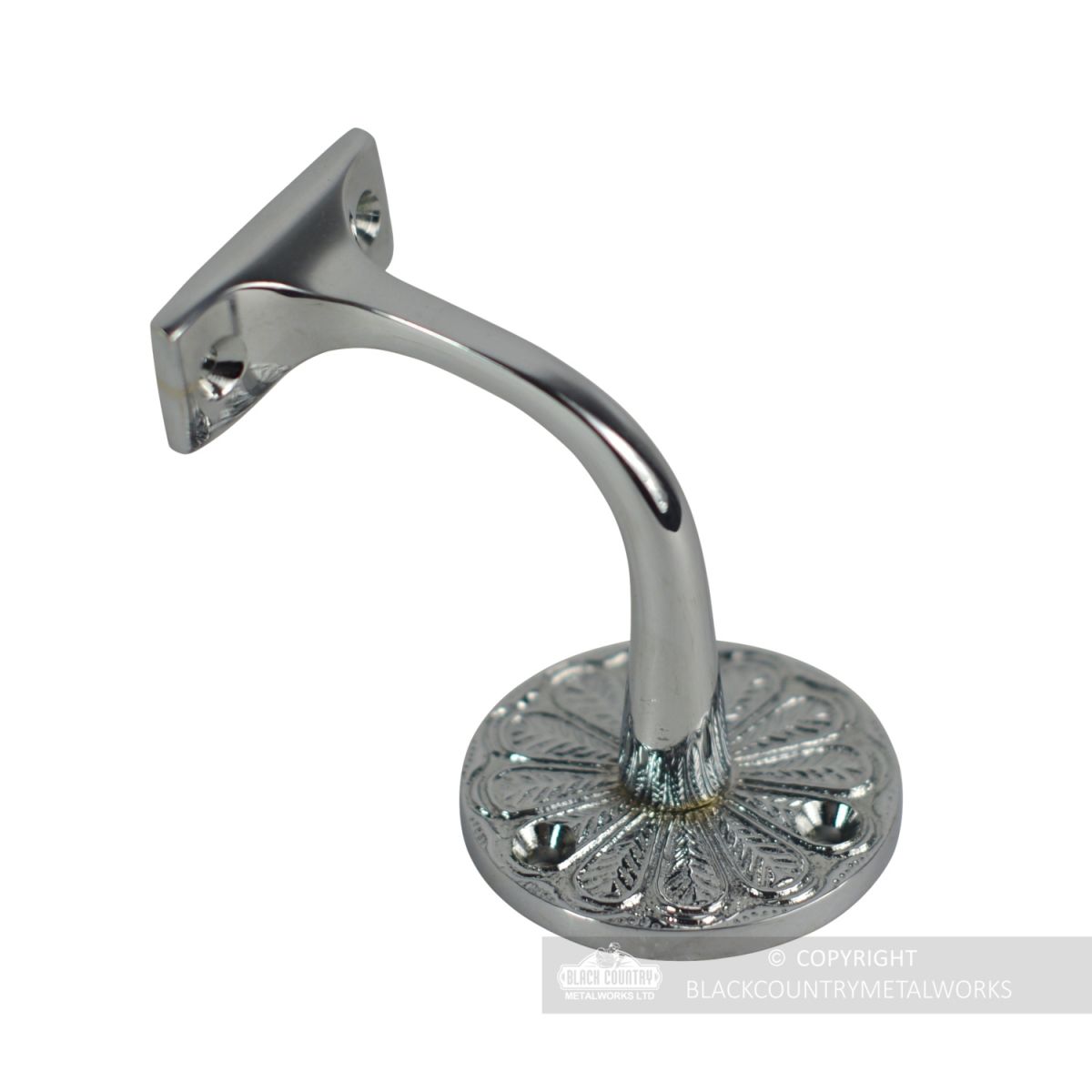 Pack of 4 Ornate Bright Chrome Handrail Bracket