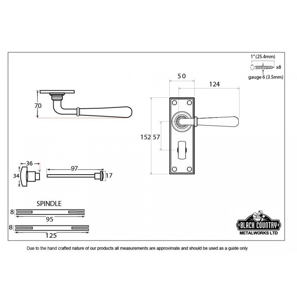 "Emerson" Bright Chrome Lever Door Handles With Bathroom Lock