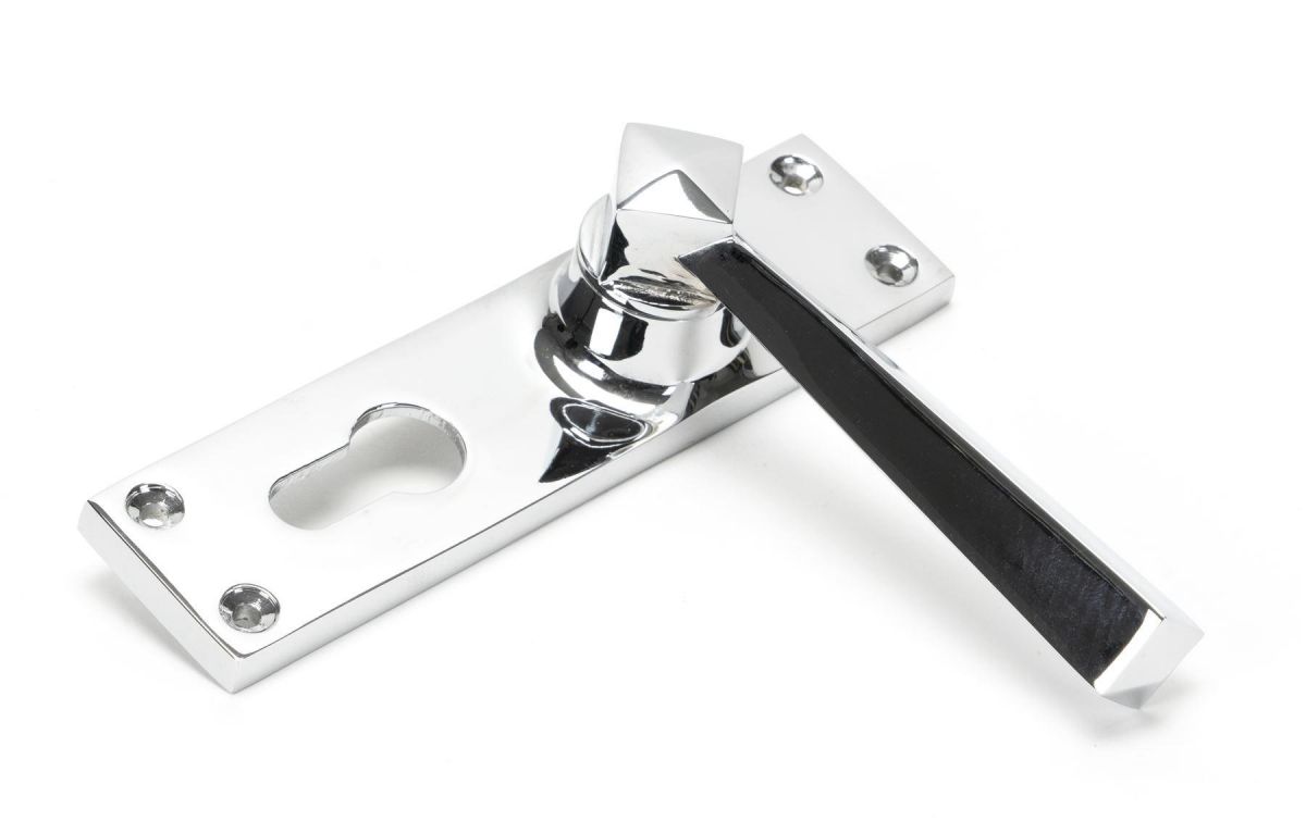 Bright Chrome Lever Euro Door Handle