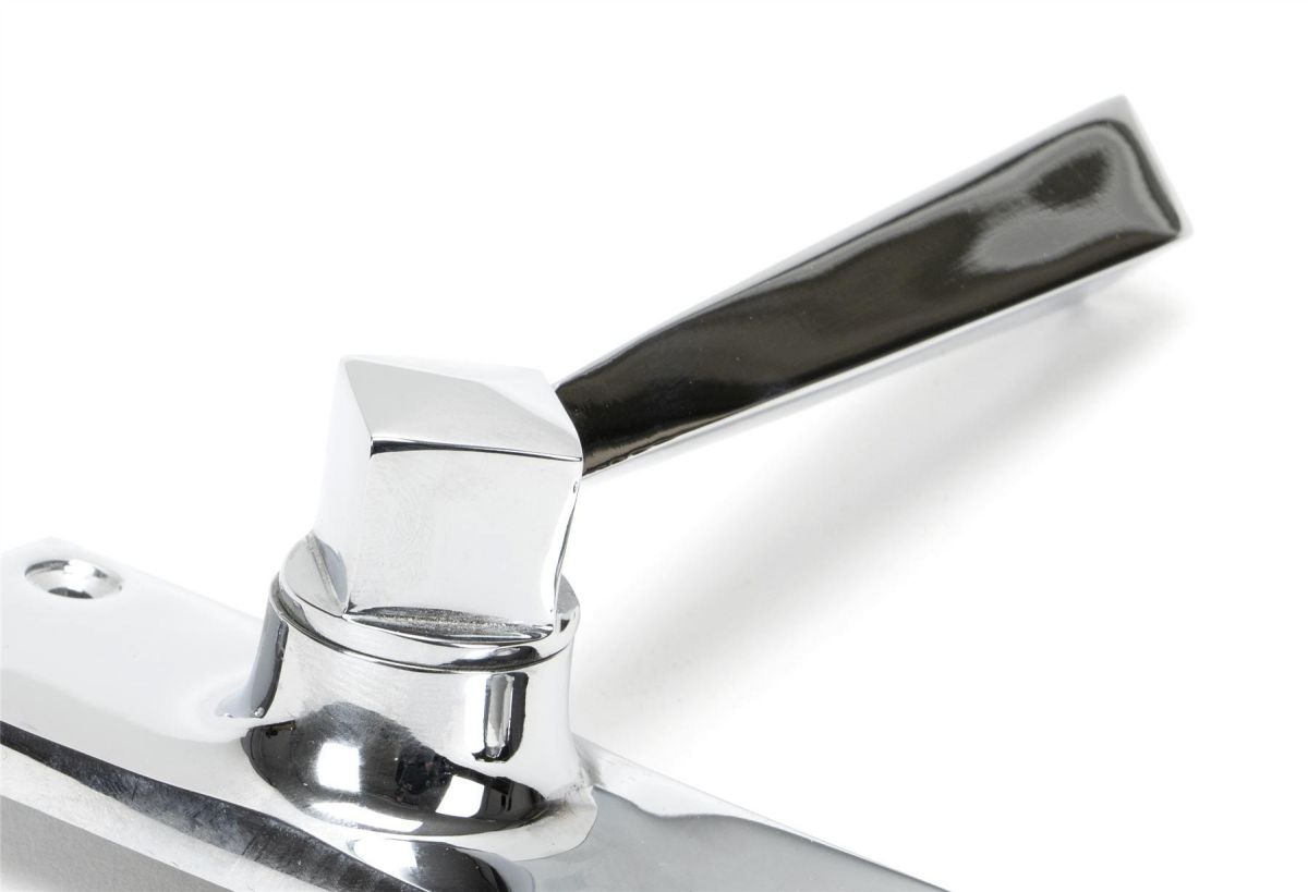 Bright Chrome Lever Euro Door Handle Close Up