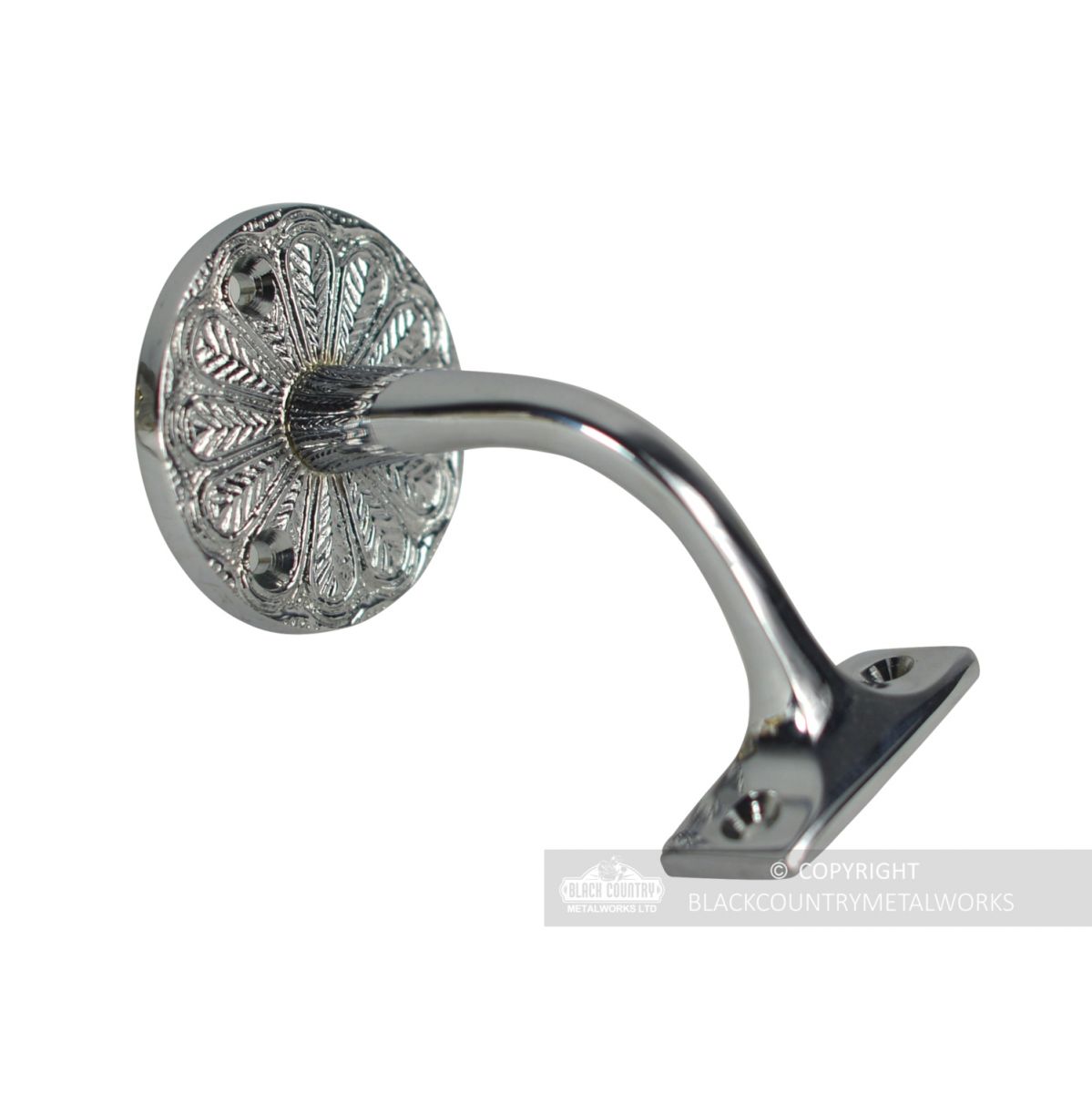 Pack of 4 Ornate Bright Chrome Handrail Bracket