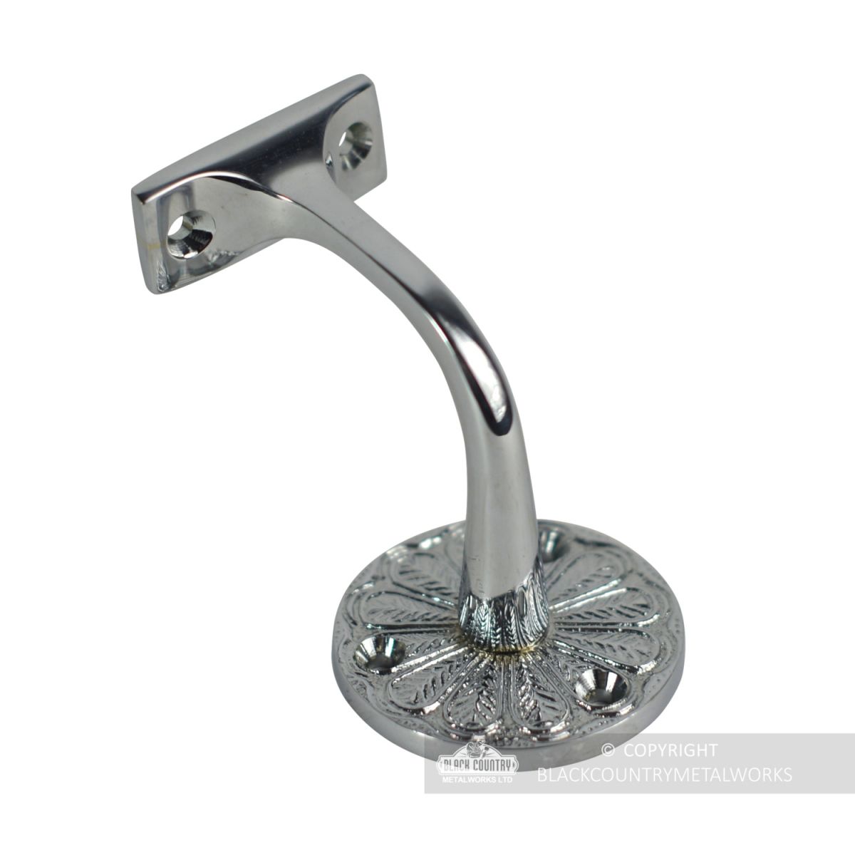 Pack of 4 Ornate Bright Chrome Handrail Bracket