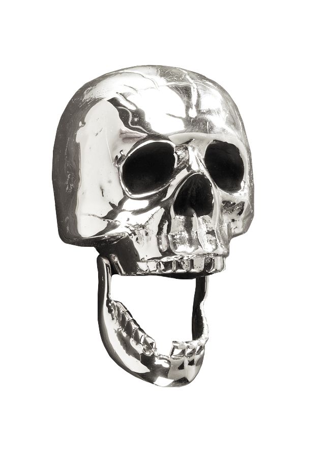 Bright Chrome Skull Door Knocker