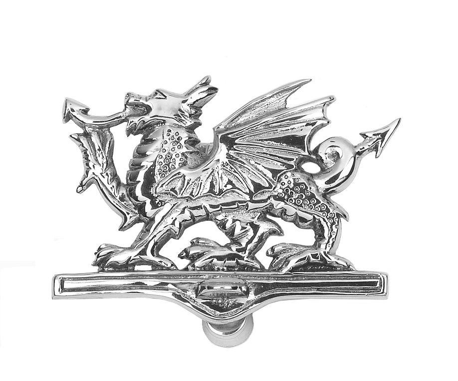 Bright Chrome Welsh Dragon Door Knocker