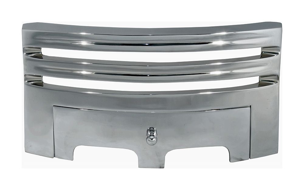 Bright Chrome Contemporary Simplistic Fire Front
