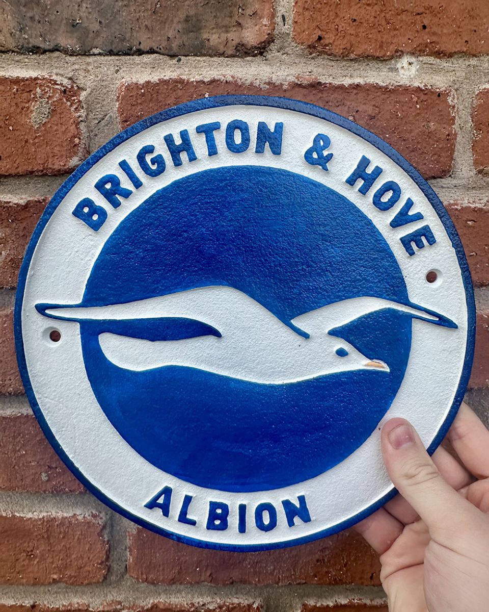 Cast iron brighton and hove football wall art sign