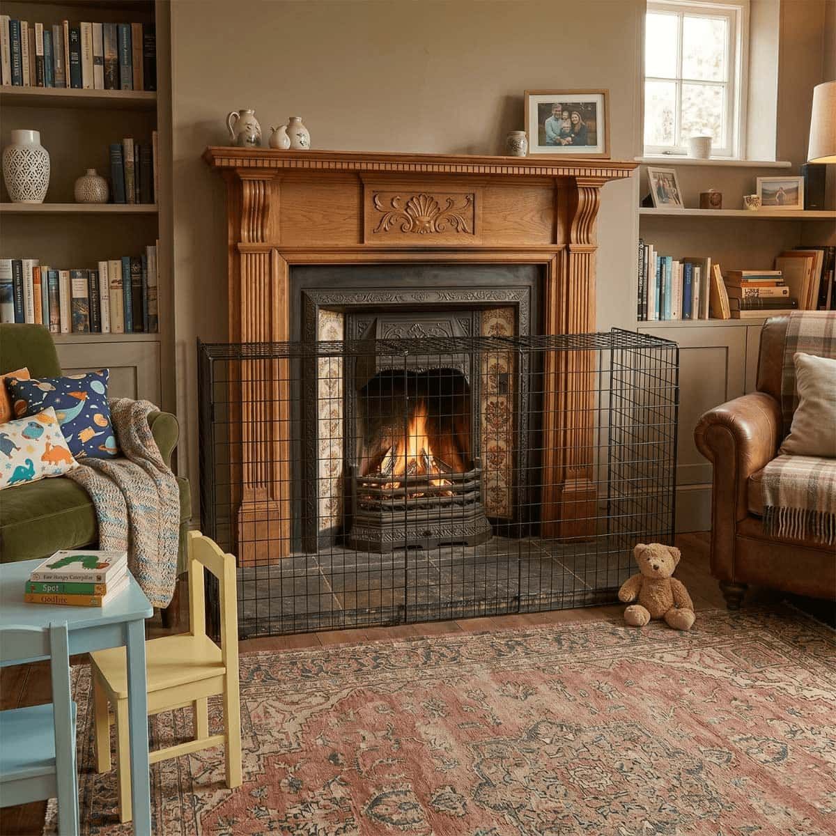 Brinton Extendable Nursery Fire Guard in Situ