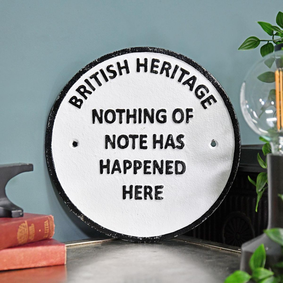 "British Heritage" Cast Iron Wall Sign in Situ