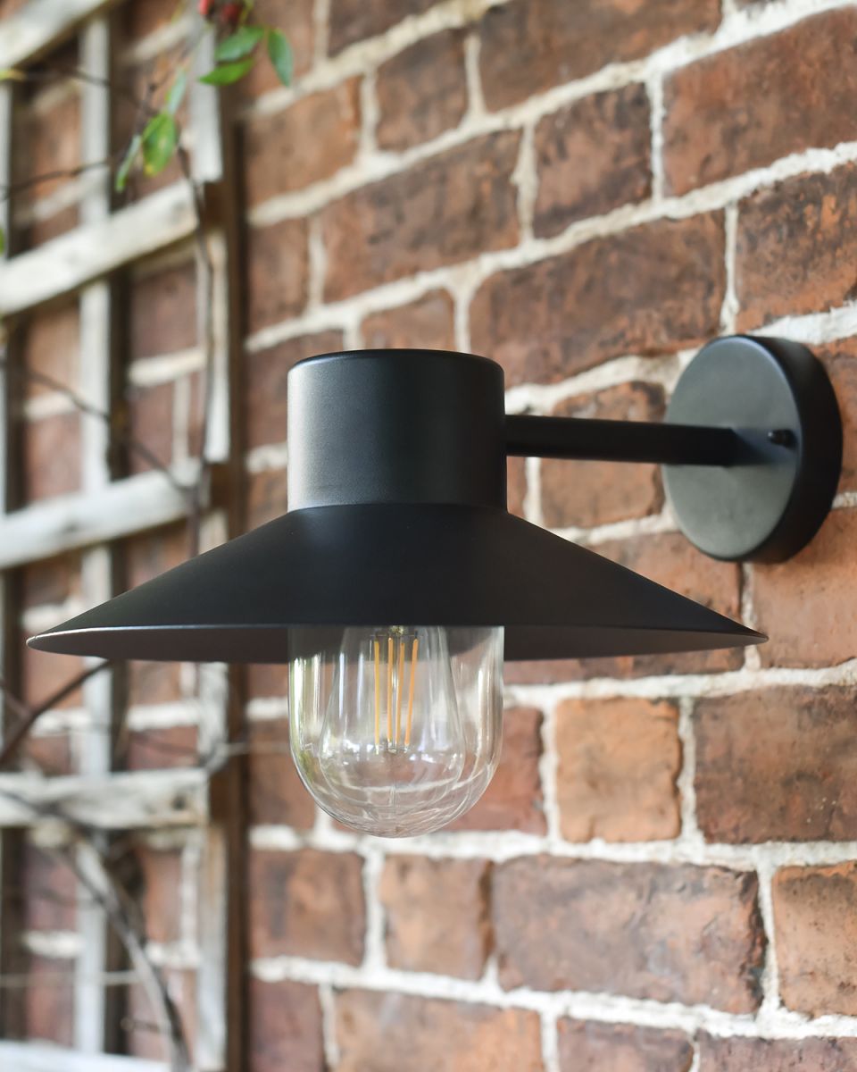 Brompton Contemporary Barn Light in Situ on a BRick Wall