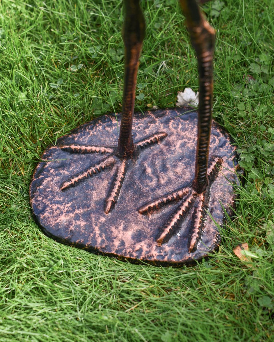 Bronze and Copper Aluminium Crane Garden Sculpture