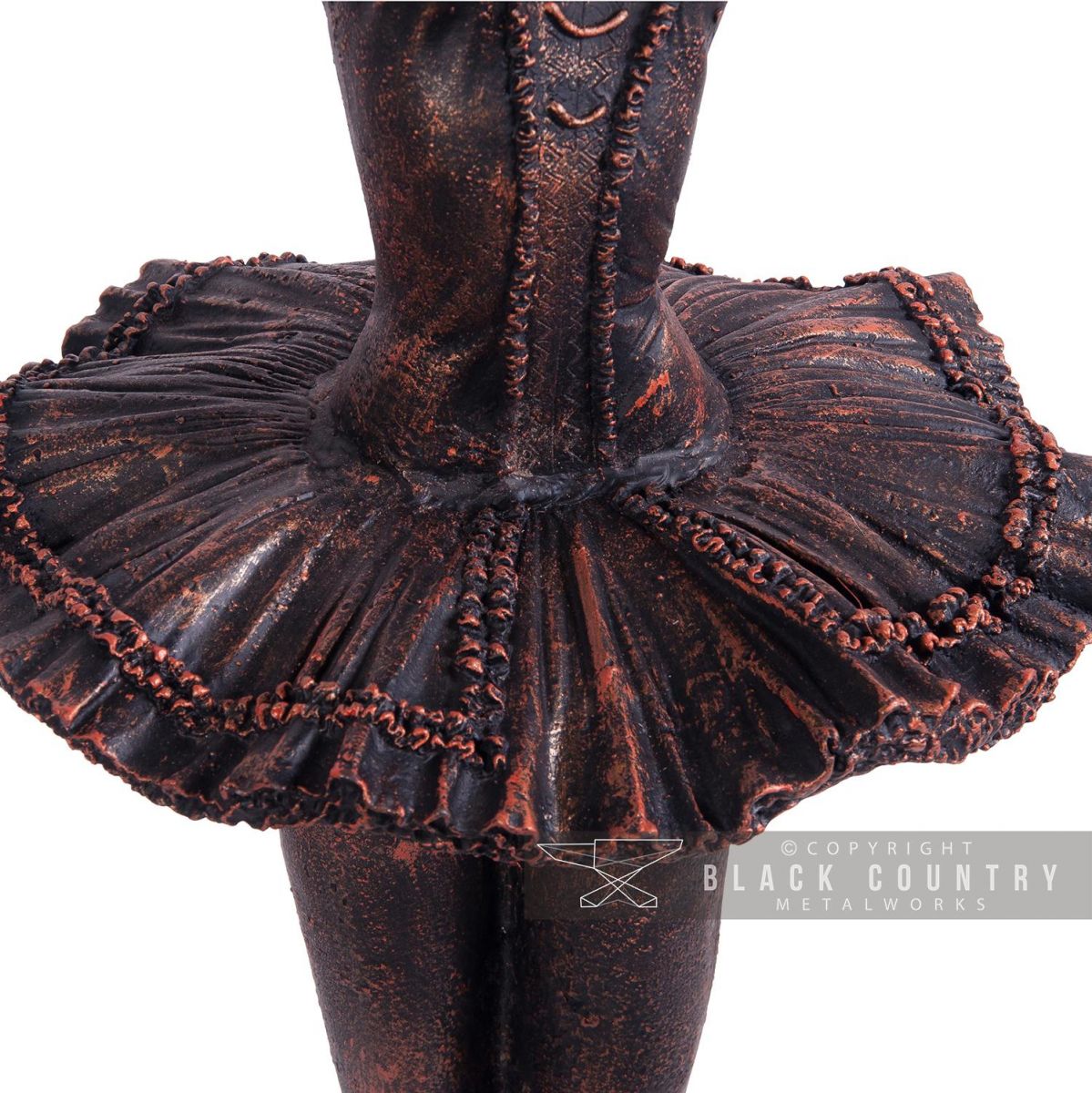 Close-up of the Detail on the Ballet Dancer"s Bronze Dress