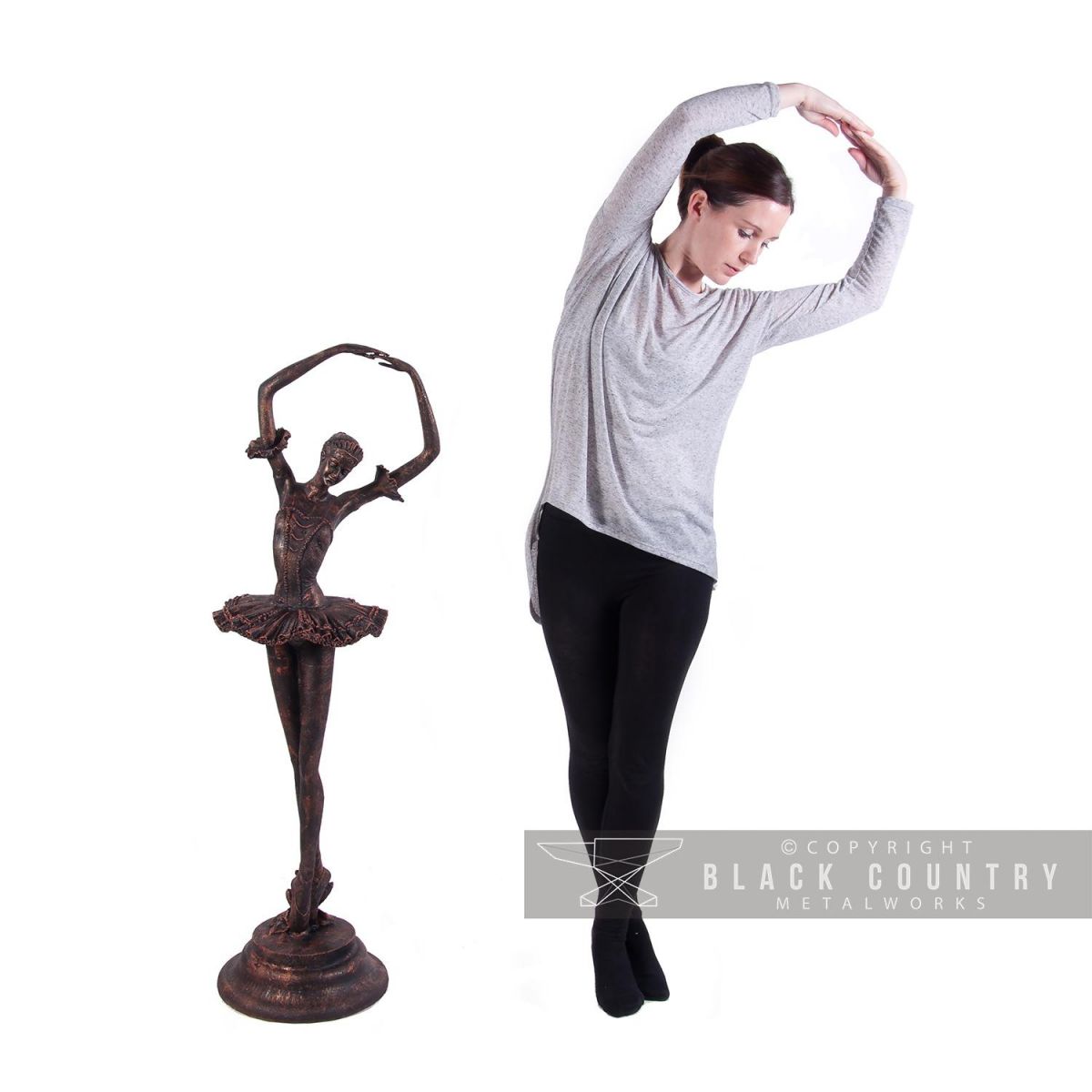 Bronze Cast Iron Ballet Dancer Garden Sculpture to Scale