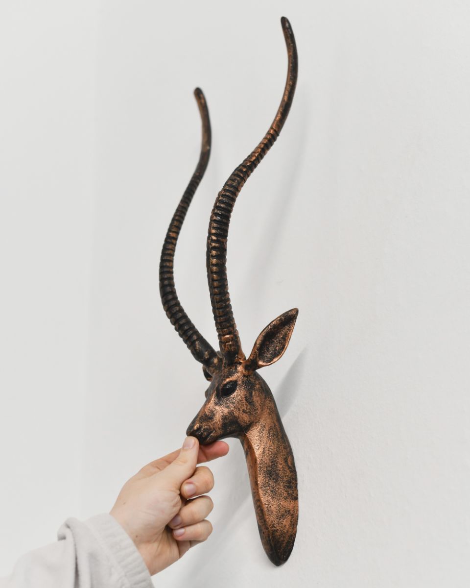Cast Aluminium Antelope Wall Bust