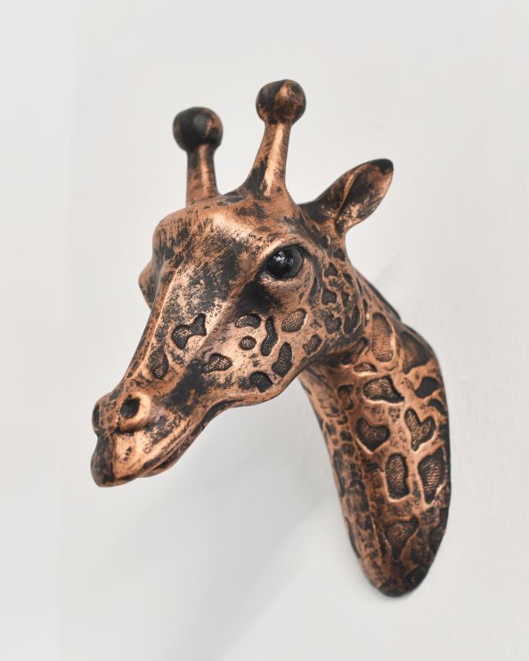 Bronze & Copper Cast Aluminium Giraffe Head Wall Bust 