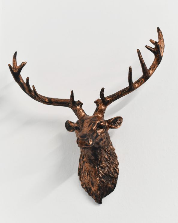 Bronze & Copper Cast Aluminium Stag Wall Bust 