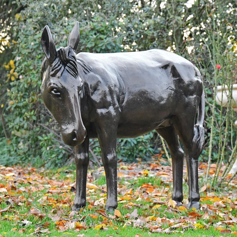 Bronze Donkey Garden Sculpture