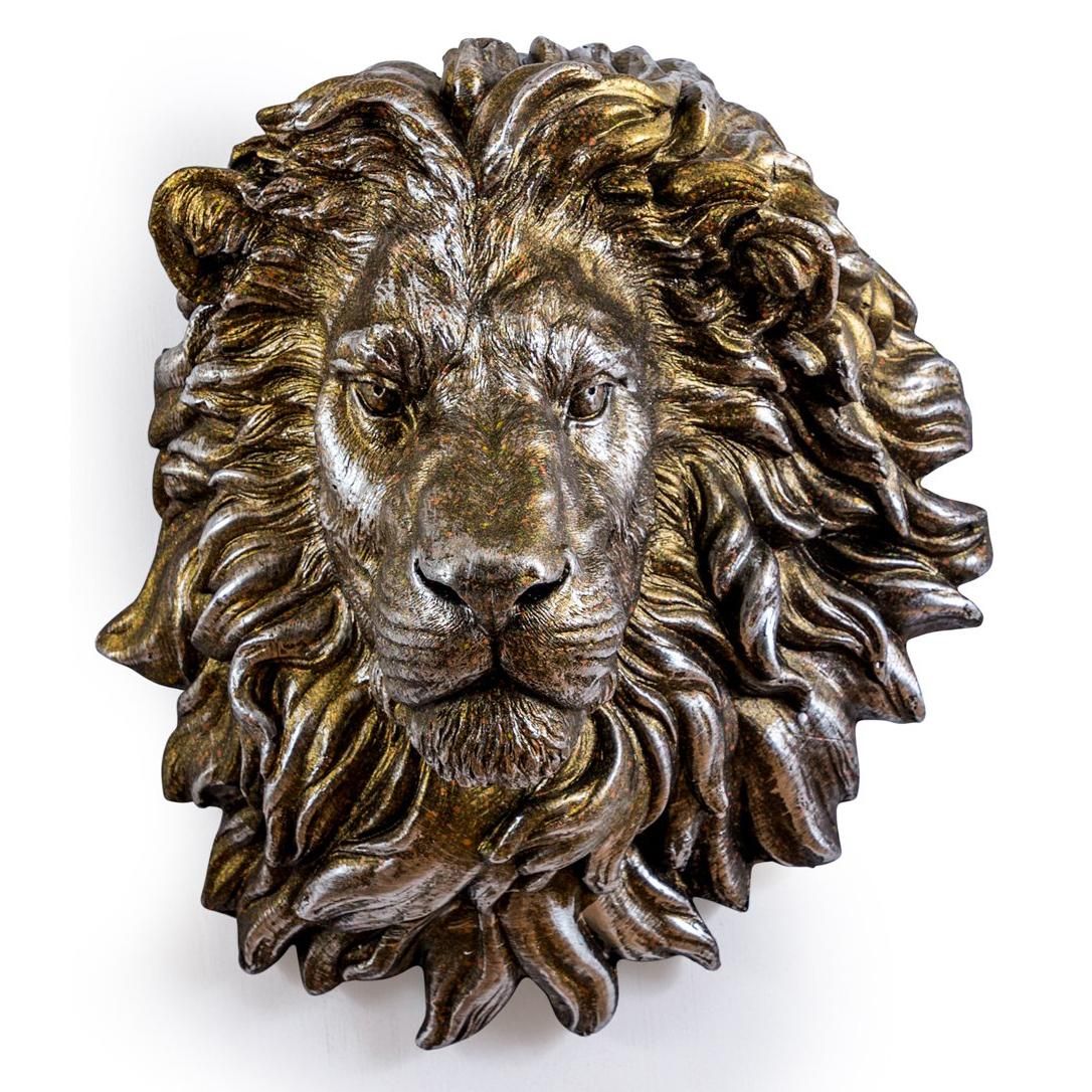 Lion Wall Bust Finished in a Bronze Effect Finish Lion Wall Bust Finished in a Bronze Effect Finish