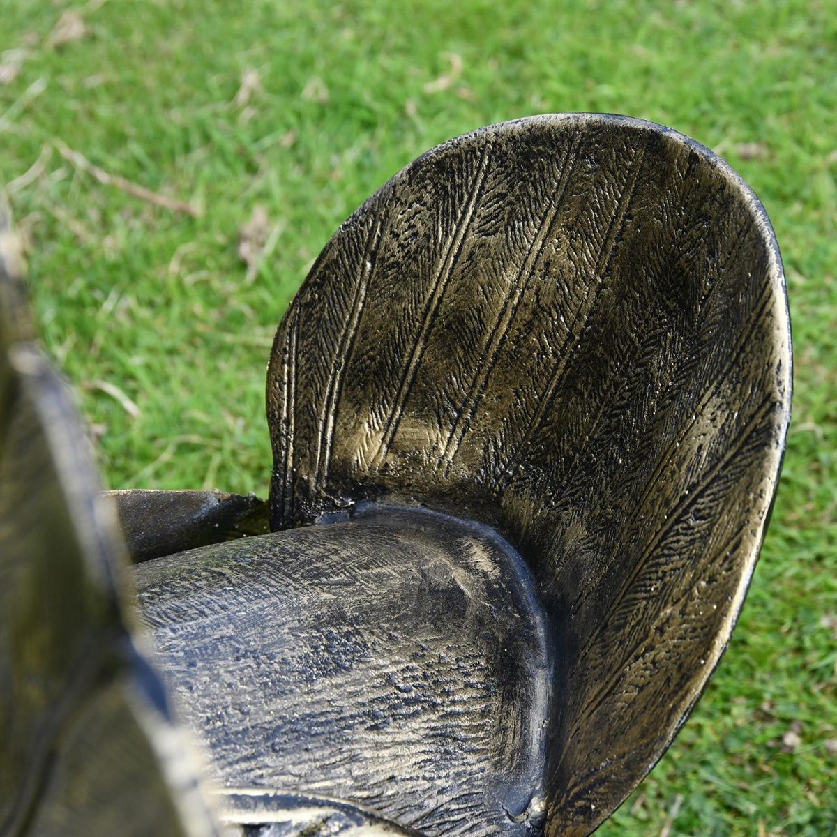  Peacock Sculpture with Open Tail Finished in a Bronze Finish