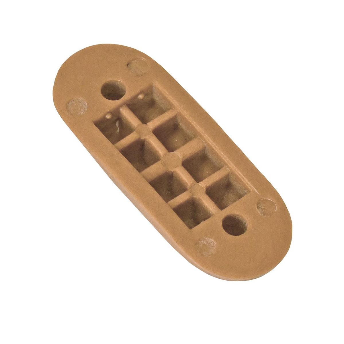 Bottom of the Oblong Brown Rubber Buffers