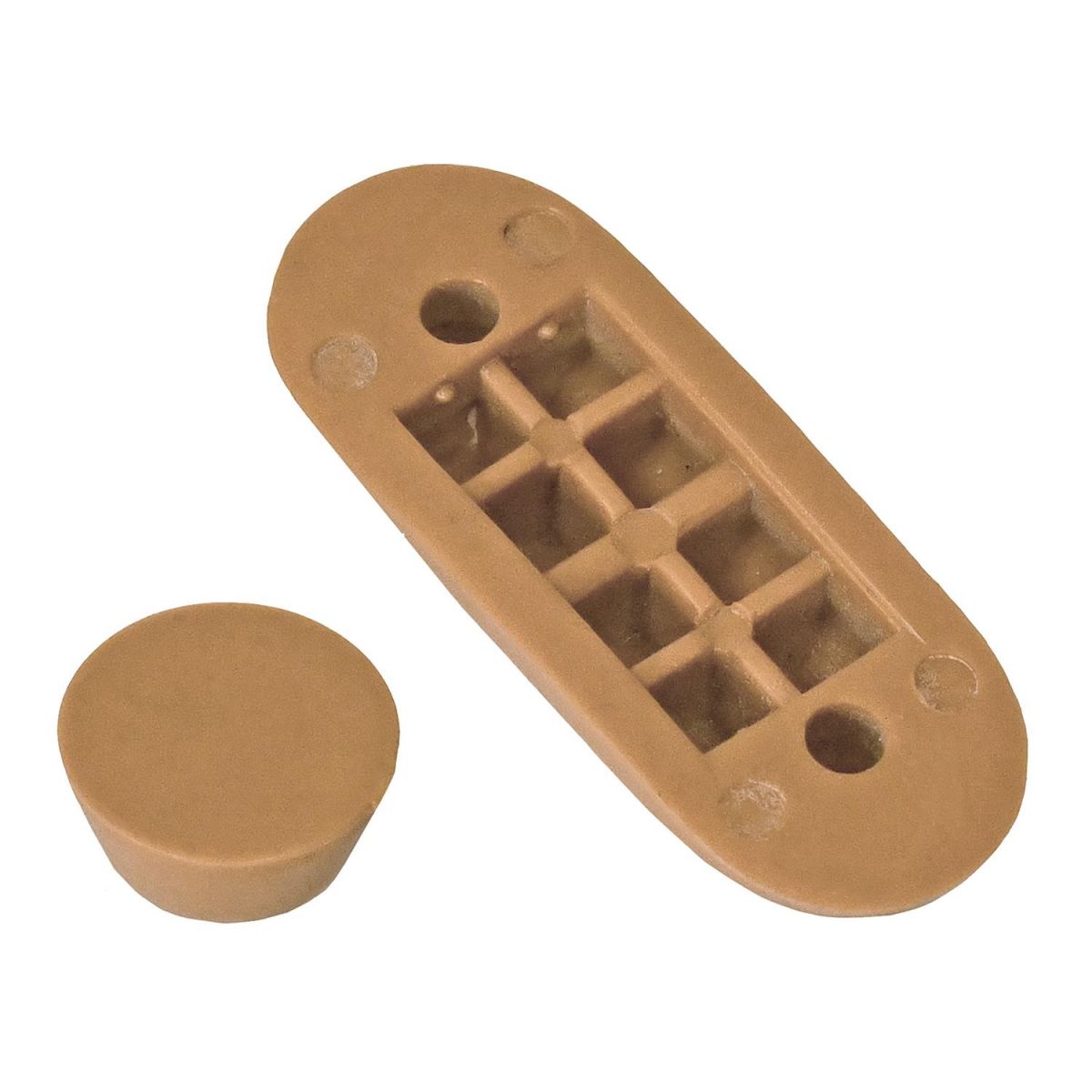 Bottom of the Oblong & Round Brown Rubber Buffers