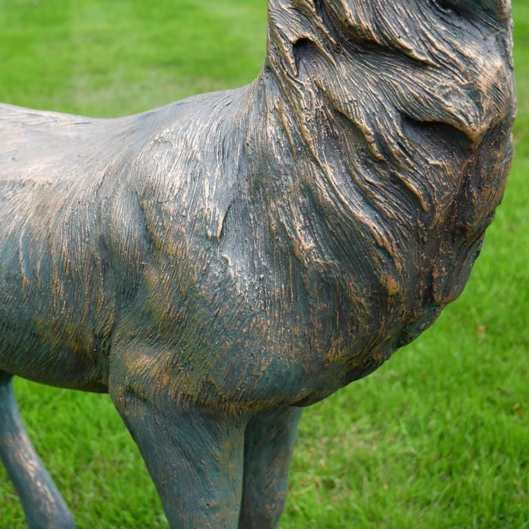 Brushed Bronze Stag Garden Sculpture Close-Up