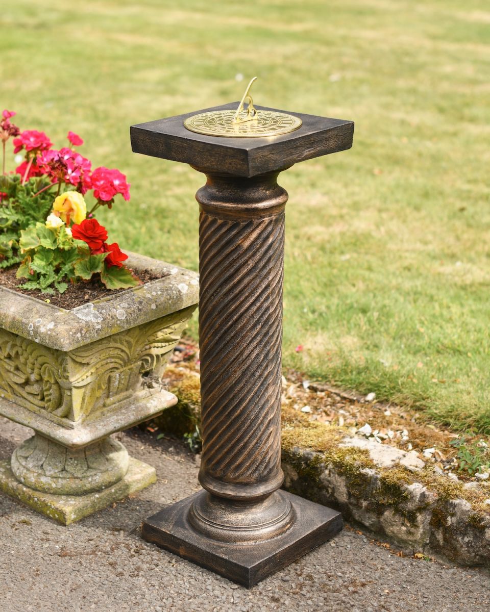 In situ photo of Brushed Gold Barley Twist Column