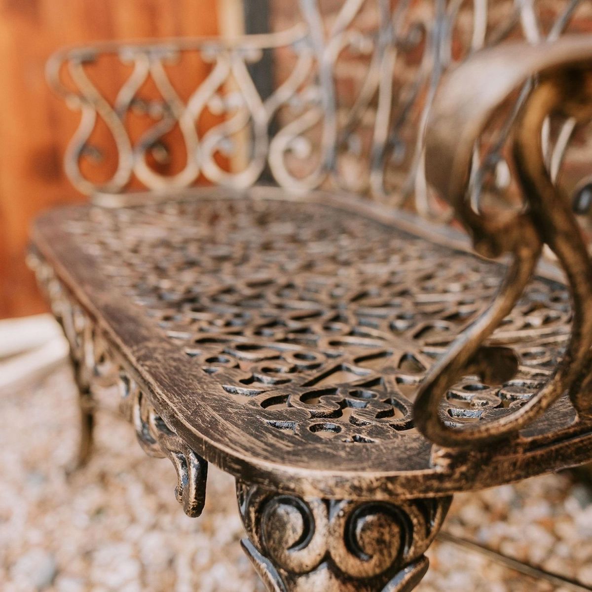 Close-up of the Ornate Design on the Bench Close-up of the Ornate Design on the Bench