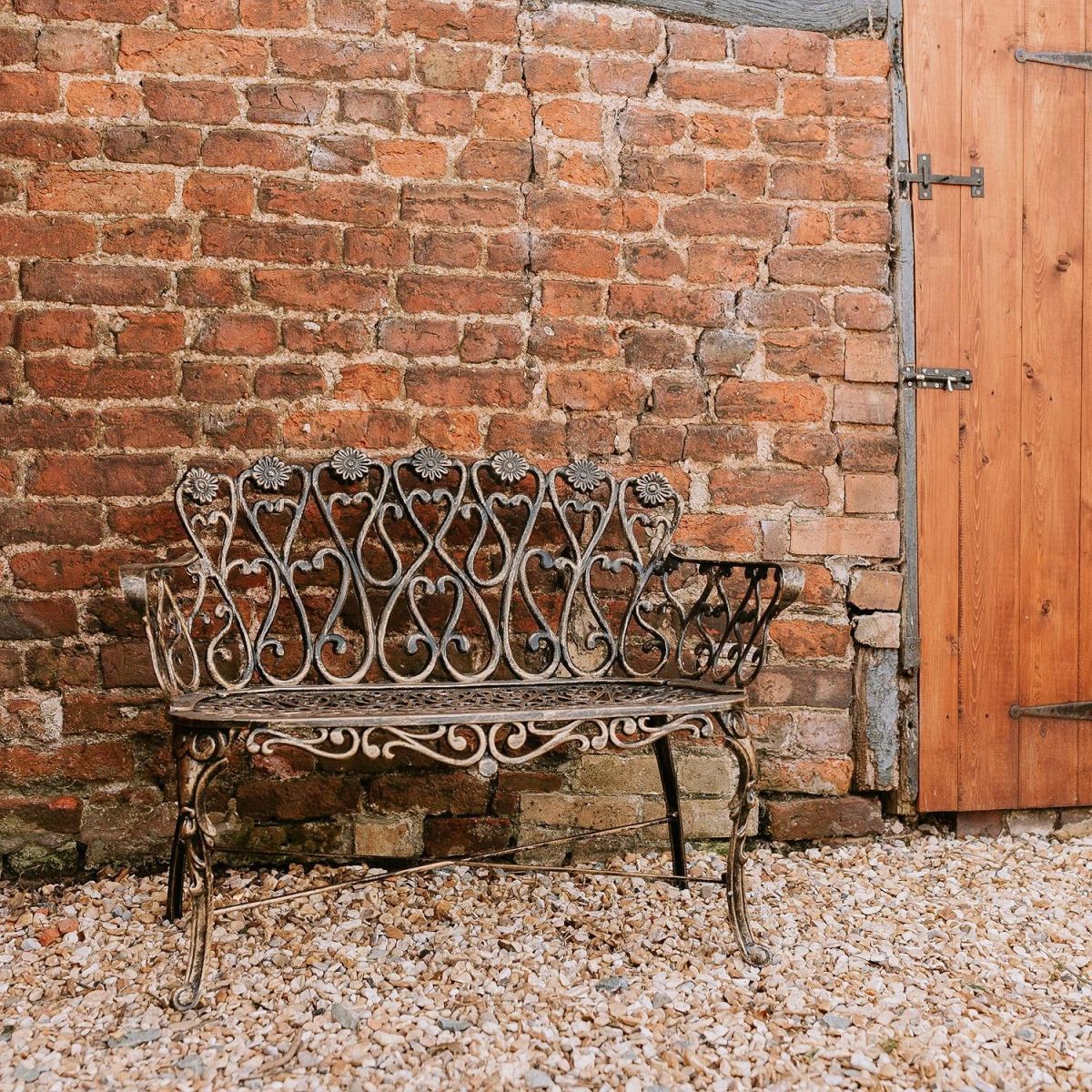Brushed Gold "Chorley" Bench in Situ  Brushed Gold "Chorley" Bench in Situ