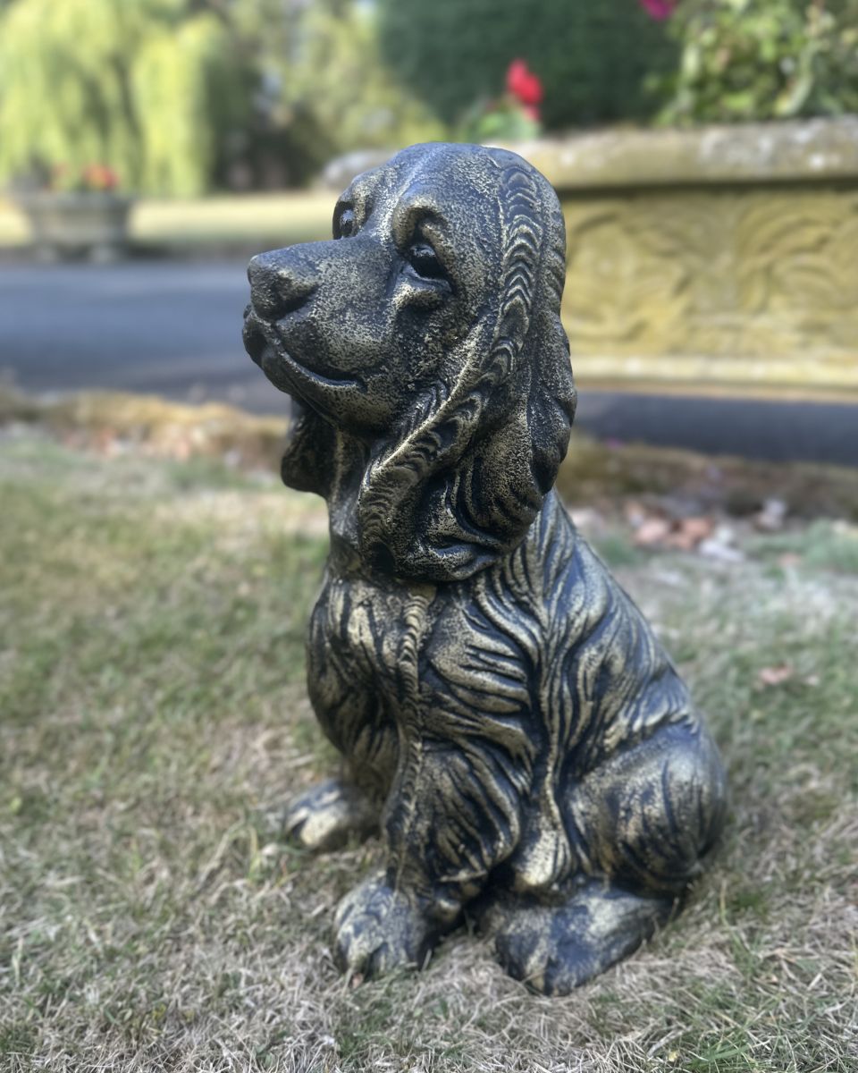 Brushed Gold Spaniel Dog Sculpture