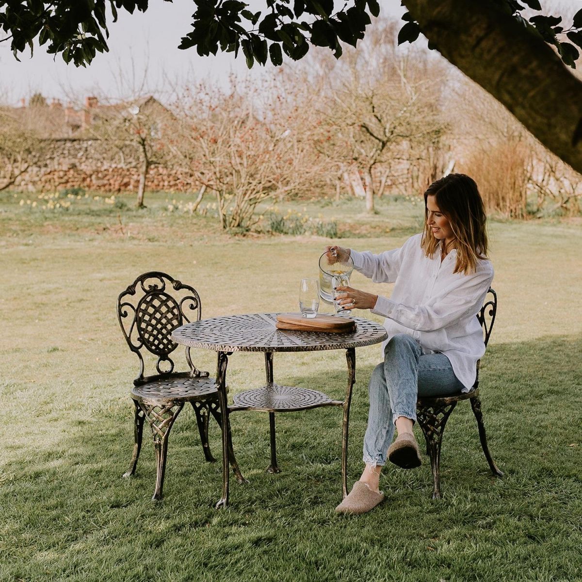 Wentworth Brushed Gold Dining Set 