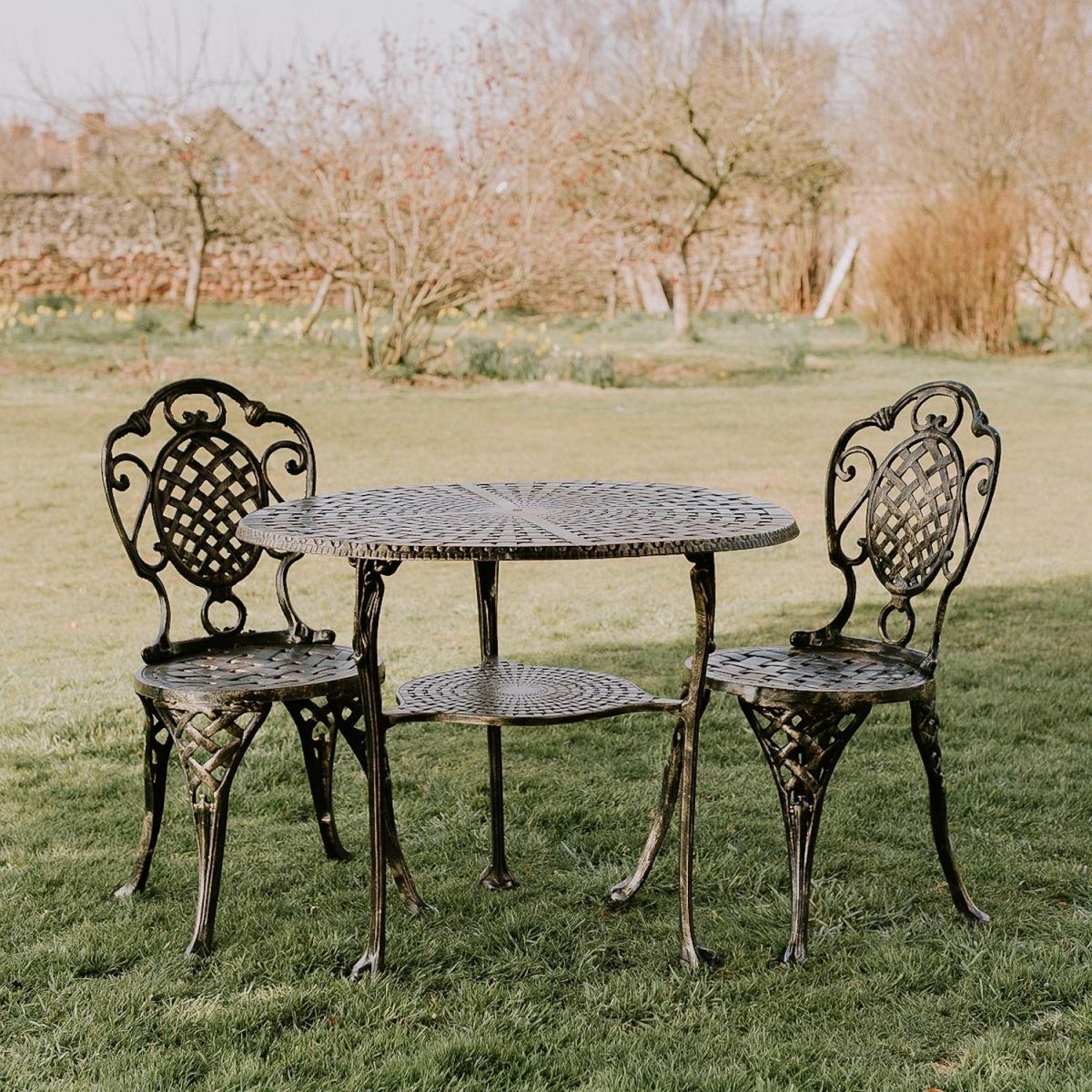 Brushed Gold "Wentworth" Two Seater Dining Set 