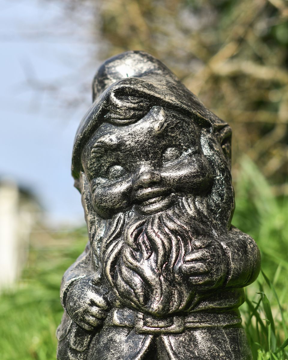 Close-up of the Face on the Garden Gnome Sculpture