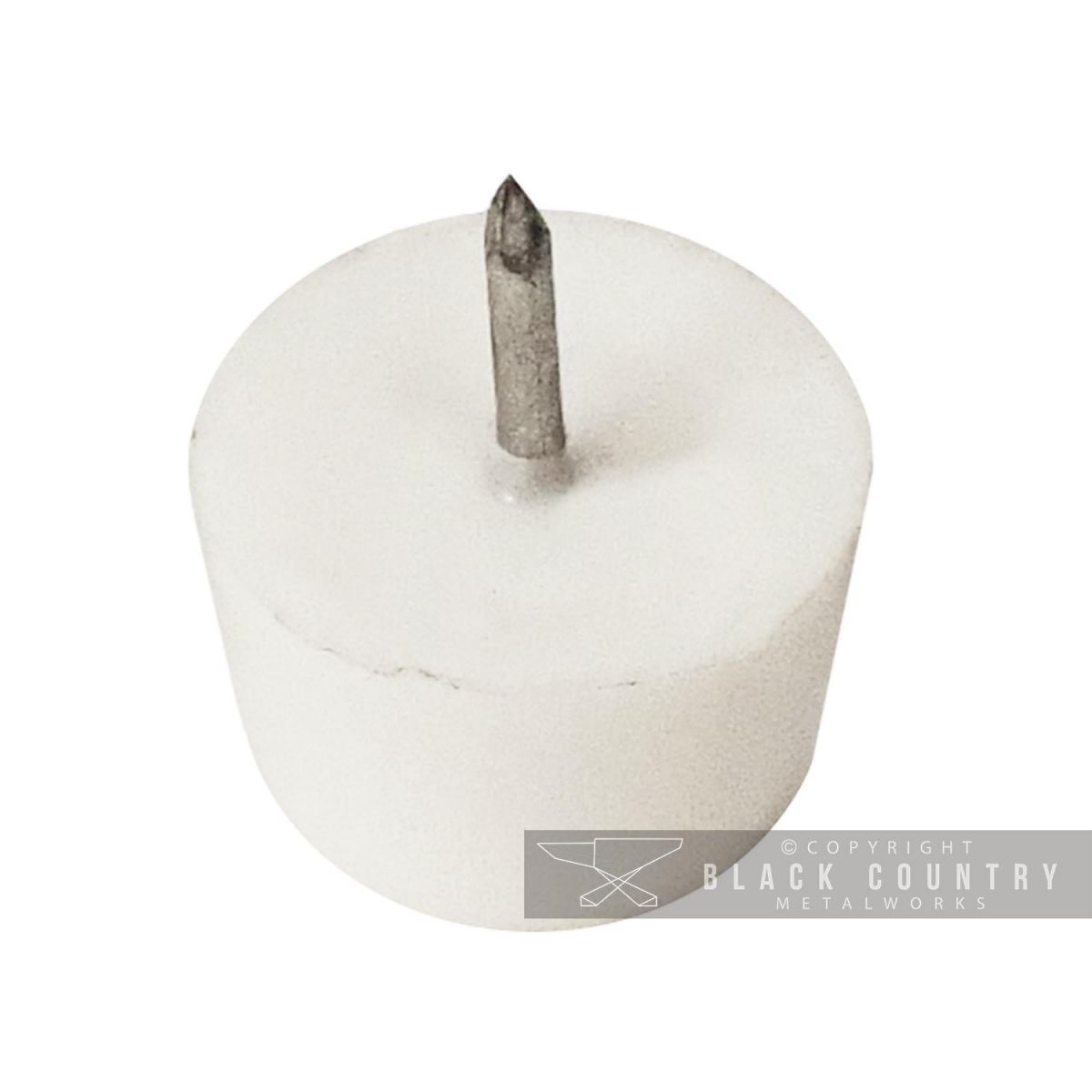 White Round Nylon Nail in Toilet Seat Buffers - Pack of 6