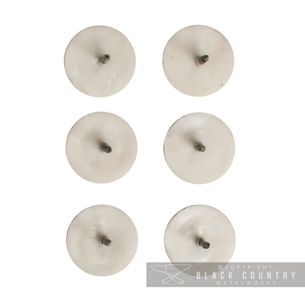 White Round Nylon Nail in Toilet Seat Buffers - Pack of 6