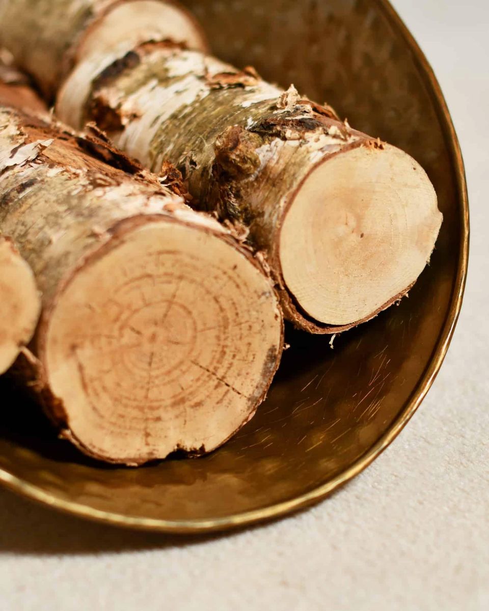 Close-Up of Buckley Log Basket or Log Holder with Logs