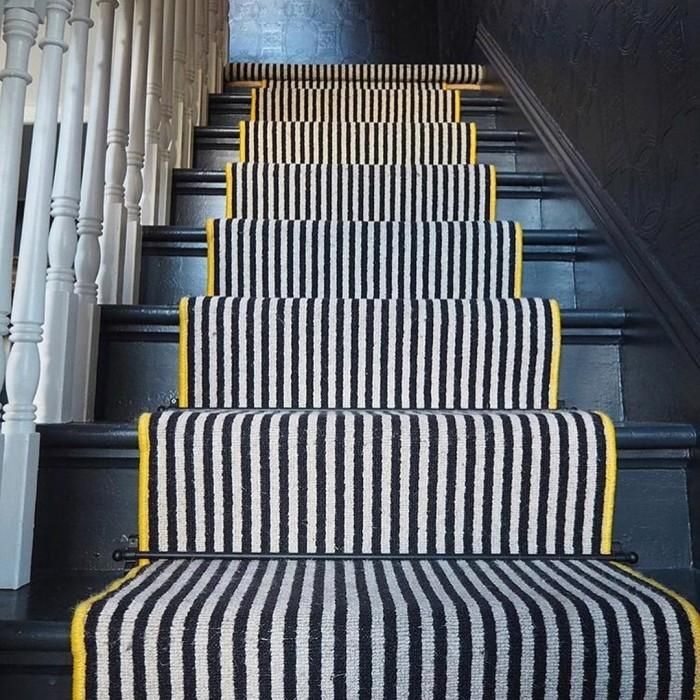 Cambridge Midnight Black Stair Rods in Use on the Stairs
